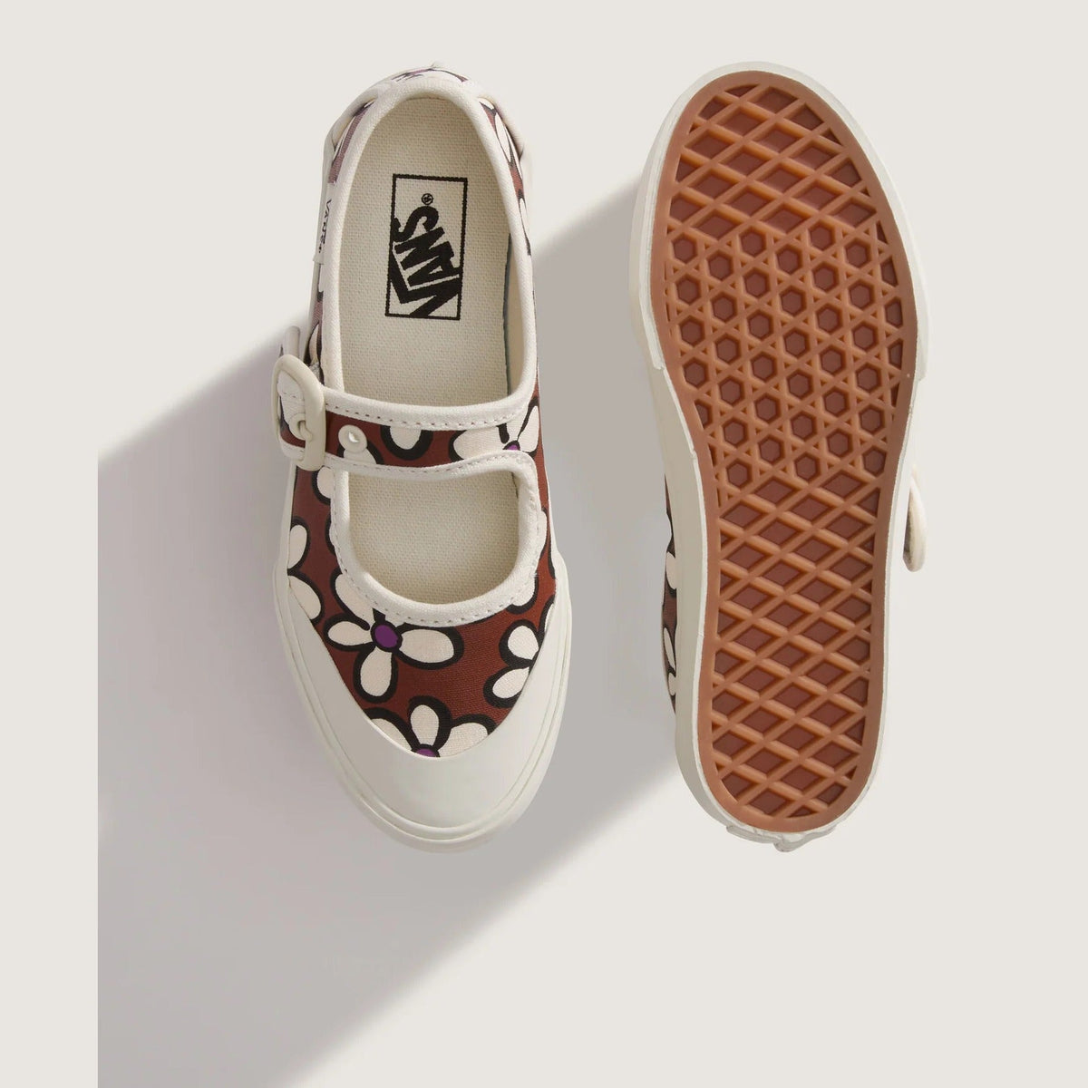 Vans Preschool Mary Jane Painted Floral Rust Bronze