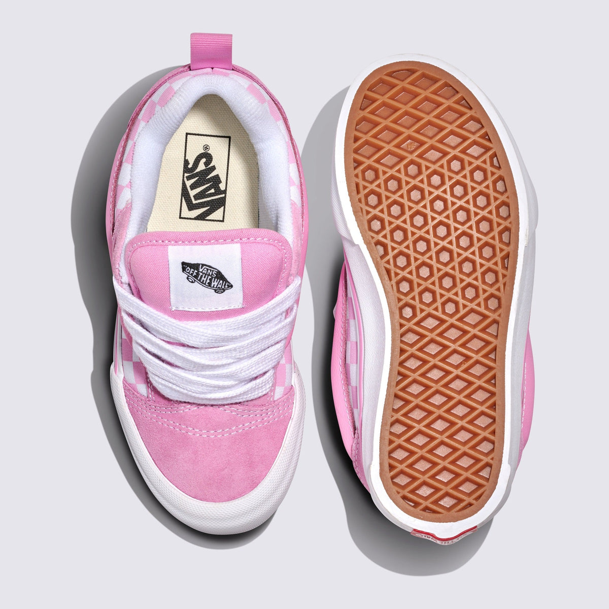 Vans Grade School Knu Skool Checkerboard Prism Pink True White