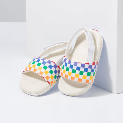 Vans Toddlers La Costa Slide-On V Sandal Checkerboard Rainbow Marshmallow