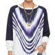Navy White Wave Print