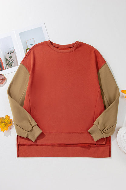 Threaded Pear Ella Patchwork Drop Shoulder Pullover