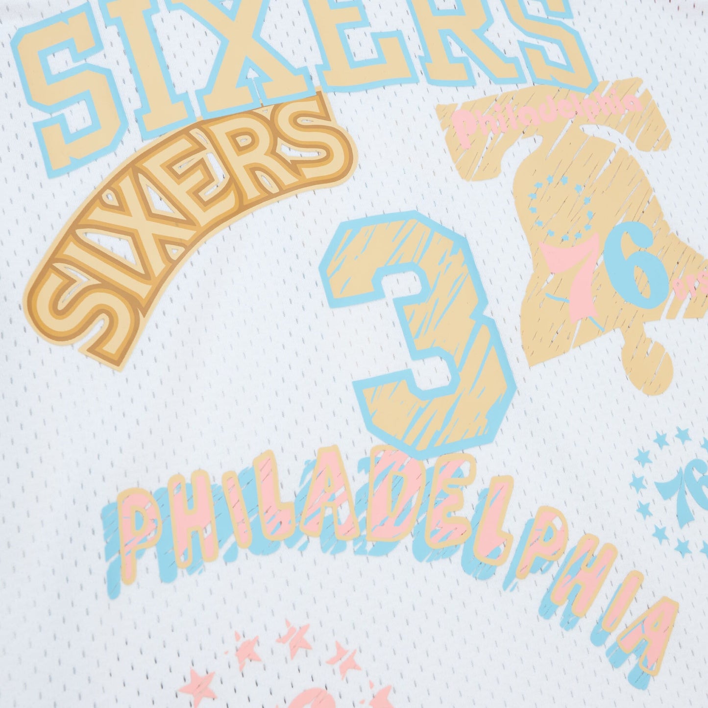 Mitchell & Ness Men's Sidewalk Sketch Swingman Jersey 76Ers 2002 Allen Iverson Jerseys