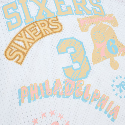 Mitchell & Ness Men's Sidewalk Sketch Swingman Jersey 76Ers 2002 Allen Iverson Jerseys