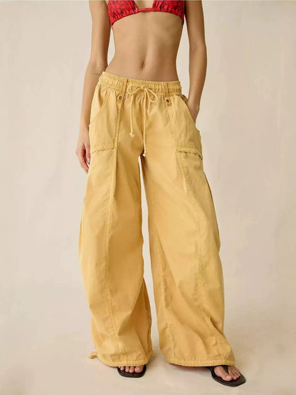 High-Waisted Cargo Wide-Leg Pants