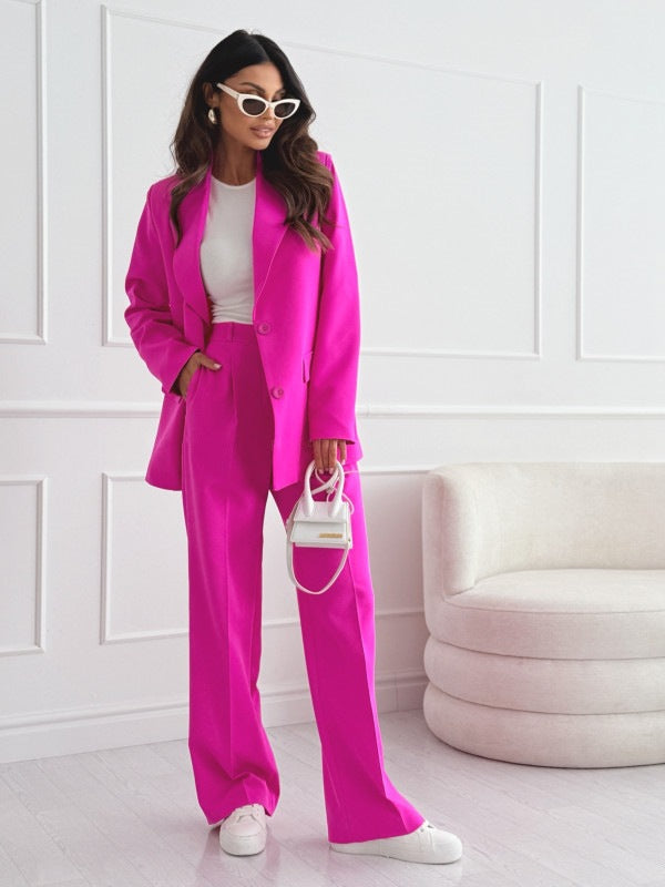 Women's Professional Blazer & Trousers Suit Set – Long Sleeve, Full Length