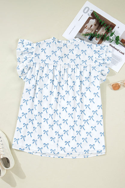 Threaded Pear Melody Short Sleeve Bow PLUS Top