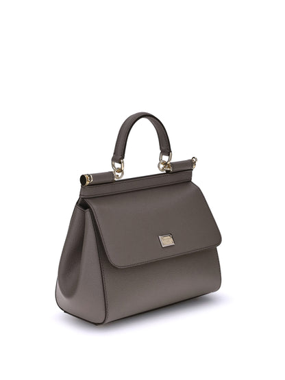 Leather Handbag Taupe