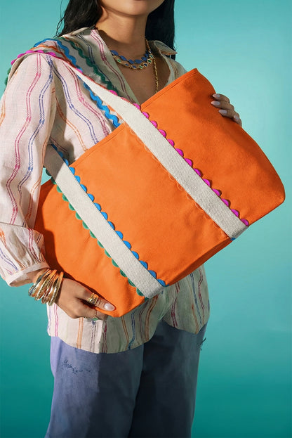 Threaded Pear Elianna Detail Canvas Tote Bag
