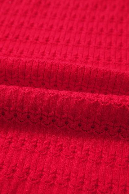 Threaded Pear Kay Knit Ribbed Cuffs Crew Neck Sweater