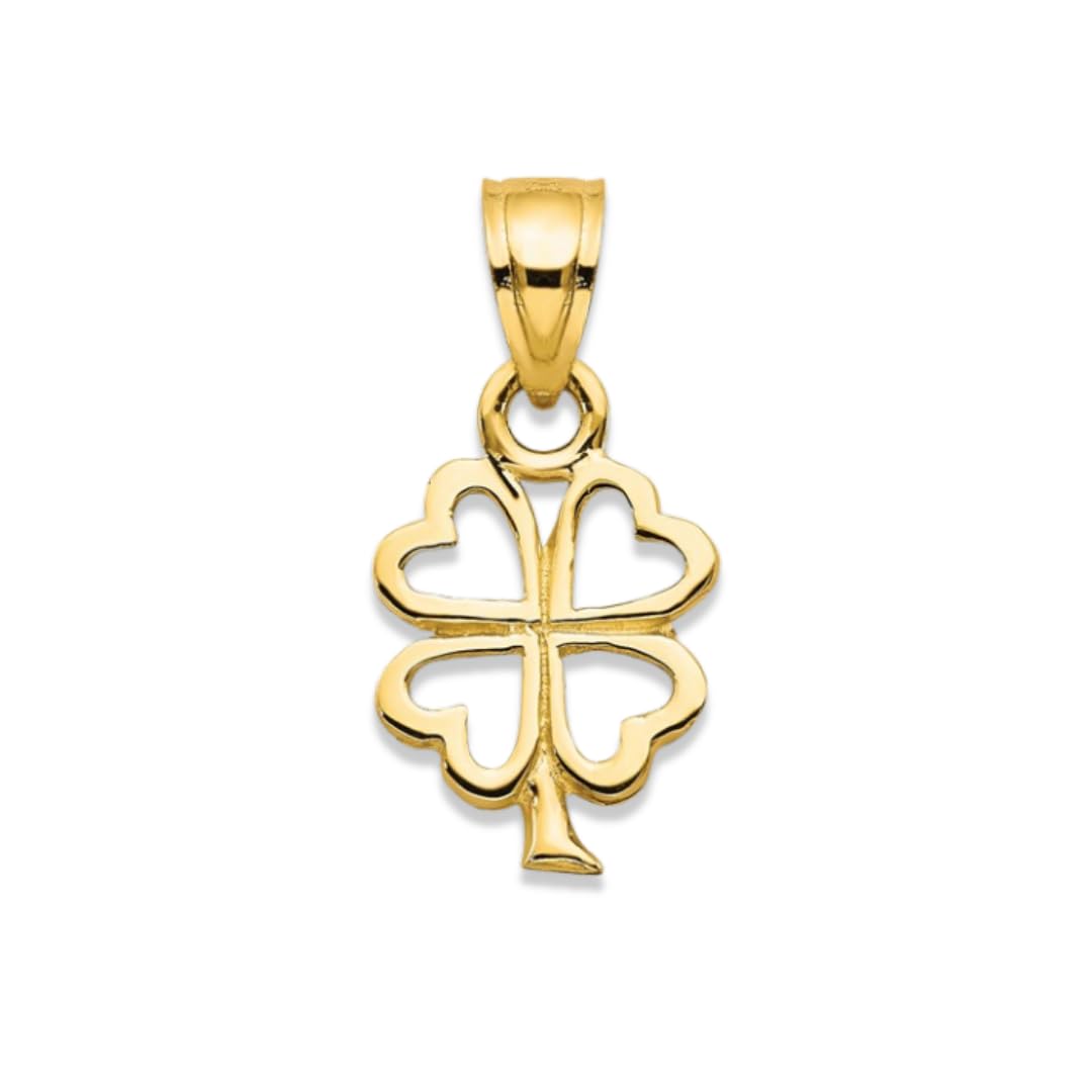 Four Leaf Clover Charm 10K Yellow Gold Pendant