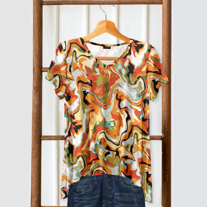 Orange Greens and White-