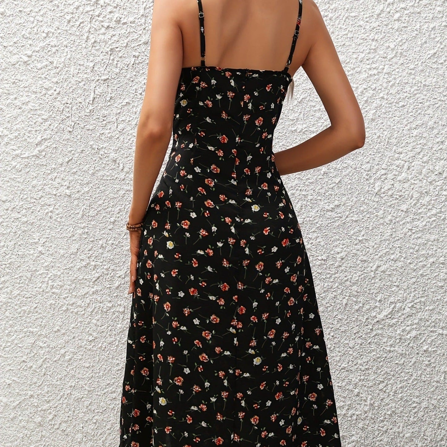 🌸 Women's Polka Dot Suspender Maxi Dress – Summer Elegance with a Flirty Twist