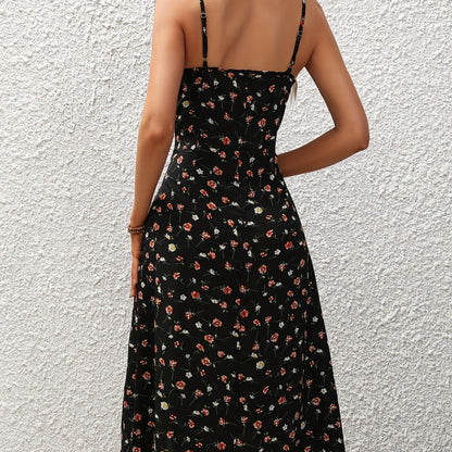 🌸 Women's Polka Dot Suspender Maxi Dress – Summer Elegance with a Flirty Twist