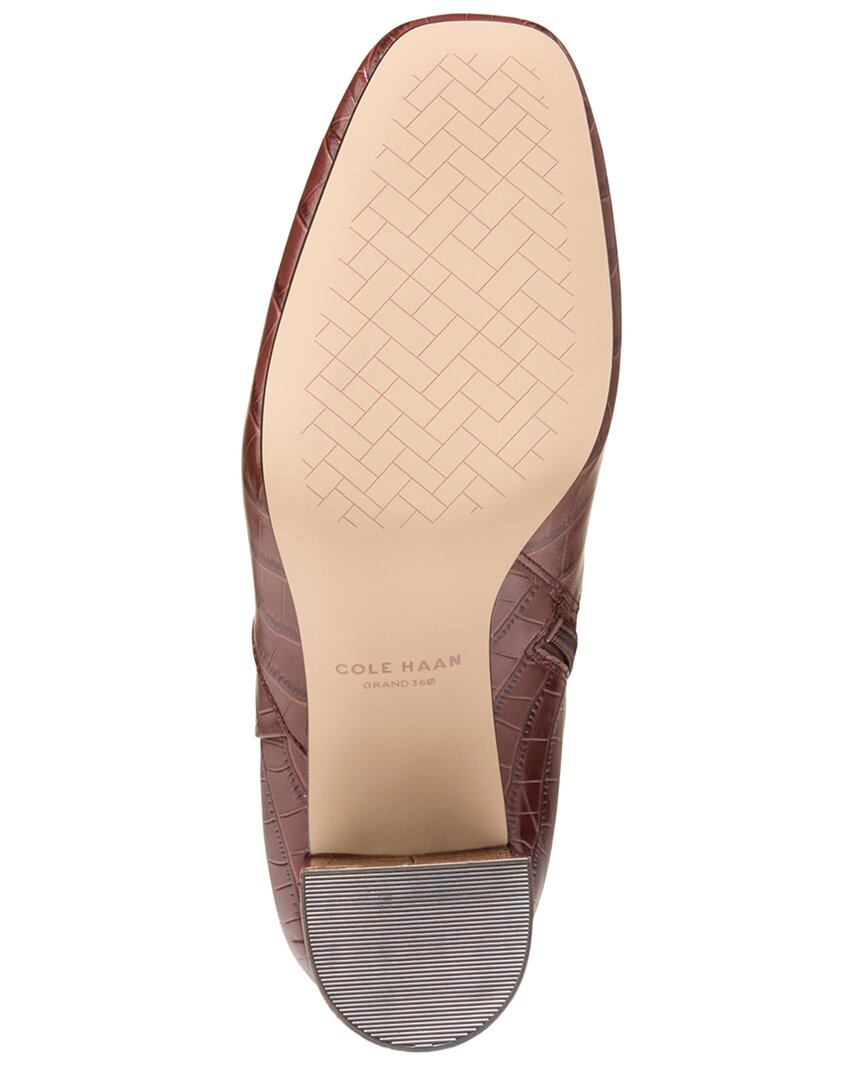 DARK SADDLE CROC PRINT LEATHER-