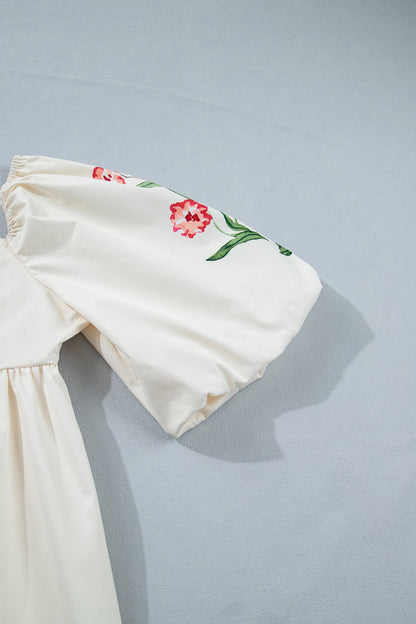 Threaded Pear Greta Puff Sleeve Babydoll Dress