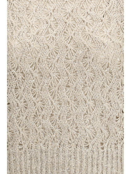 Sweater Open-Knit Silk Blend