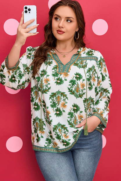 Threaded Pear Kira 3 4 Sleeve PLUS Blouse