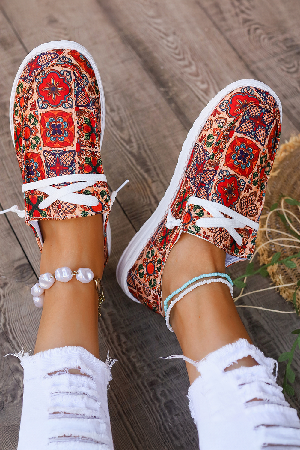 Threaded Pear Aria Flat Slip On Shoes