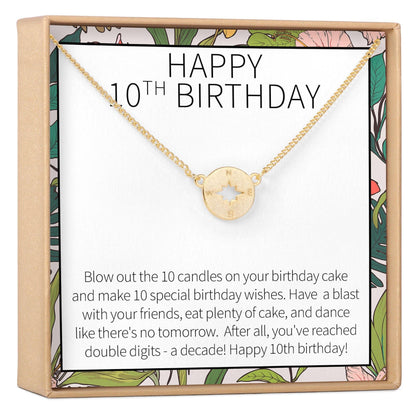 10th Birthday Gift Necklace, Multiple Styles