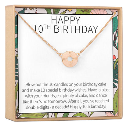 10th Birthday Gift Necklace, Multiple Styles