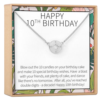 10th Birthday Gift Necklace, Multiple Styles