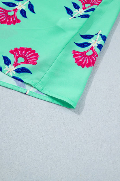 Threaded Pear Gianna Floral Flutter Sleeve Blouse