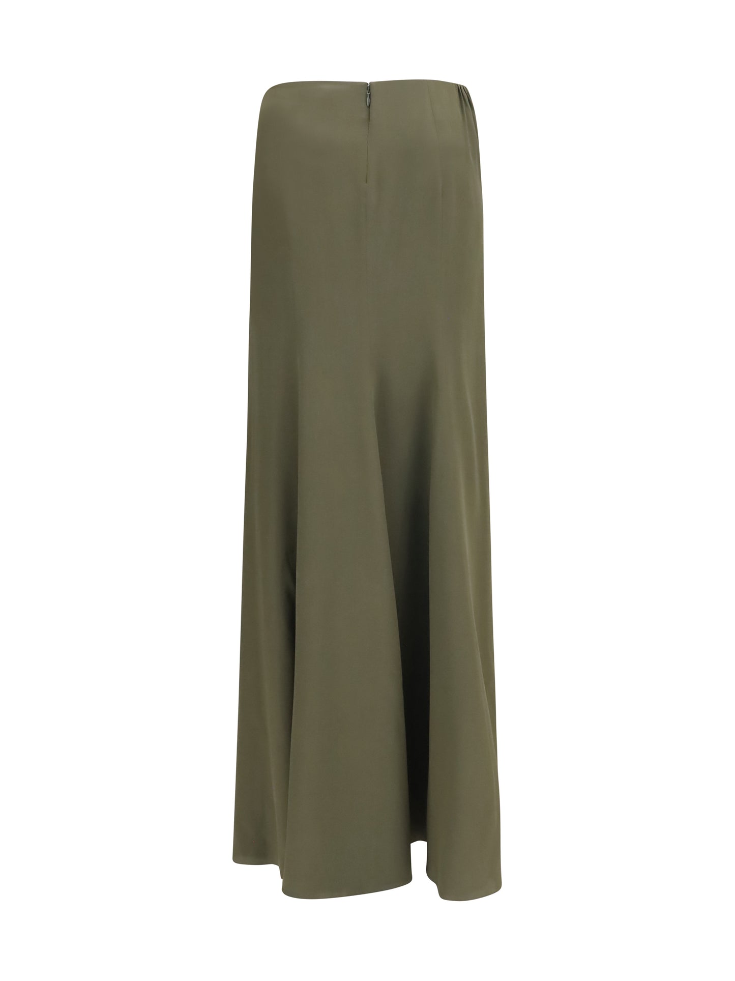 Skirt Draped Long Woodland Green Silk