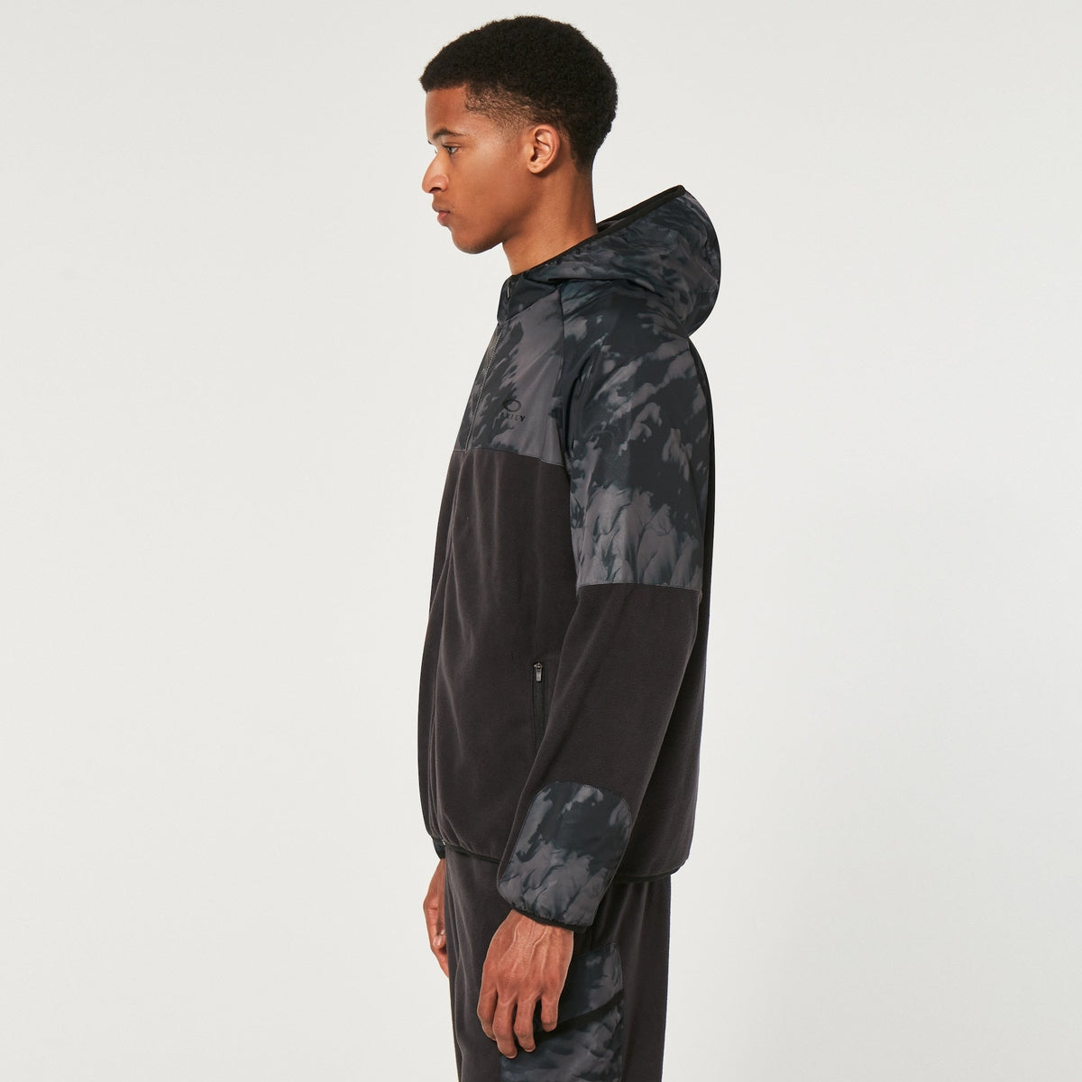 Oakley Men's Wanderlust FZ Hoodie - Black/Mountain TD Print