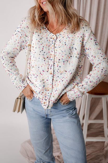 Threaded Pear Vienna Rhinestone Decor Confetti Sweater