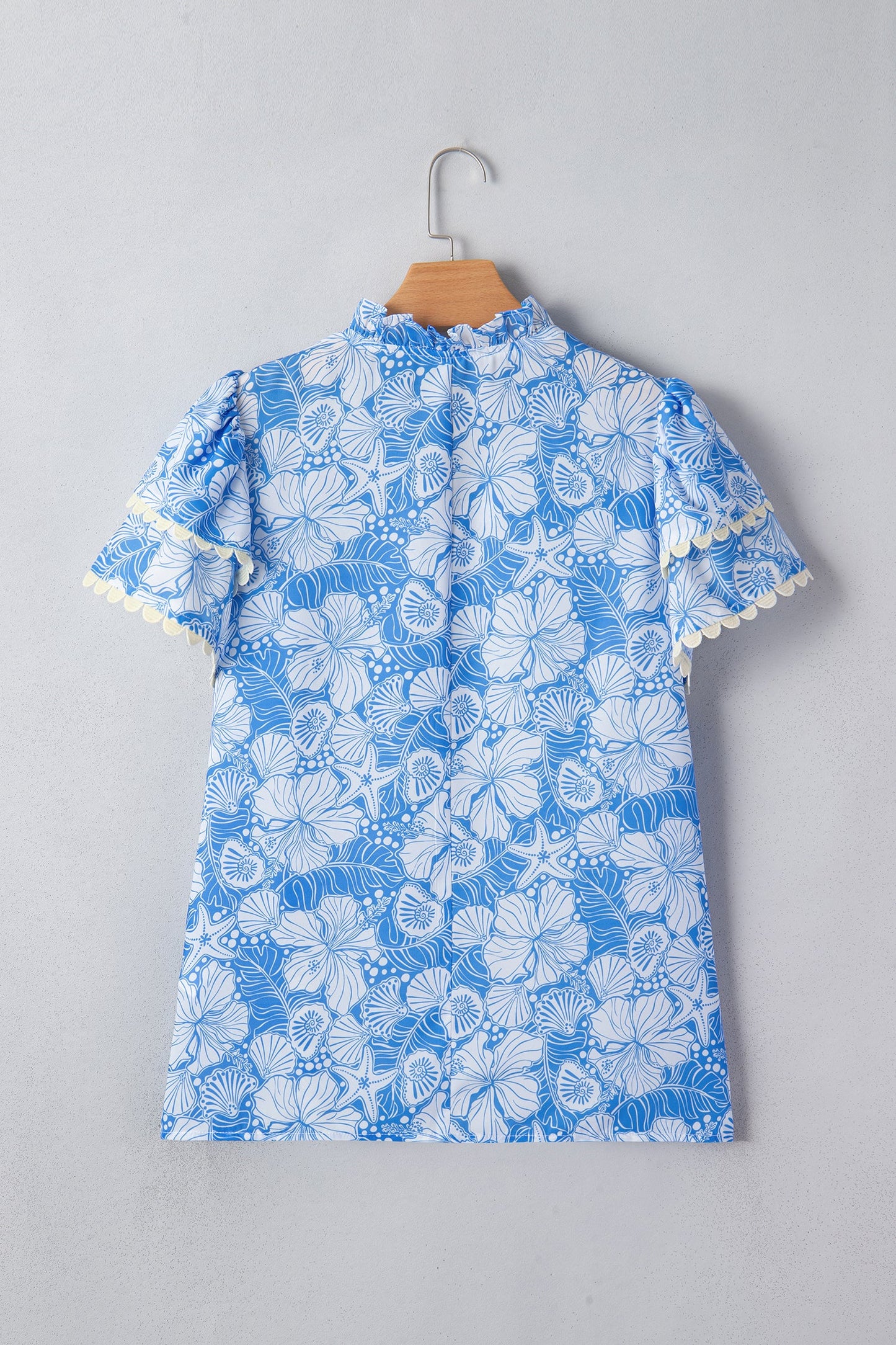 Threaded Pear Kataleya Trim Short Sleeve Blouse