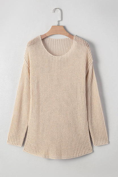 Threaded Pear Hadley Crochet Hollow-out Sweater