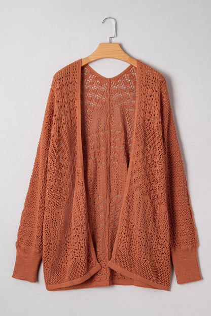 Threaded Pear Harmoni Knit Open Front Cardigan
