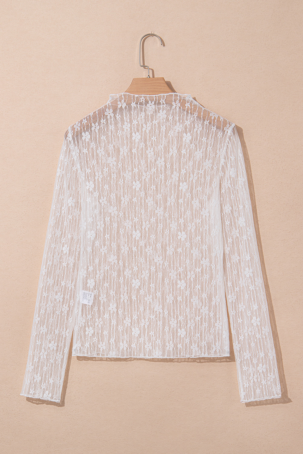 Threaded Pear Adalynn Sheer Floral Lace Long Sleeve Top