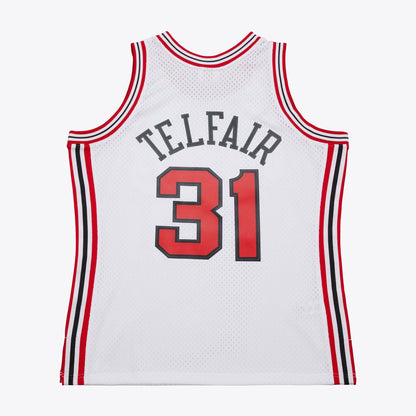 Mitchell & Ness Men's NBA White Jersey Trail Blazers 2004 Sebastian Telfair Jerseys