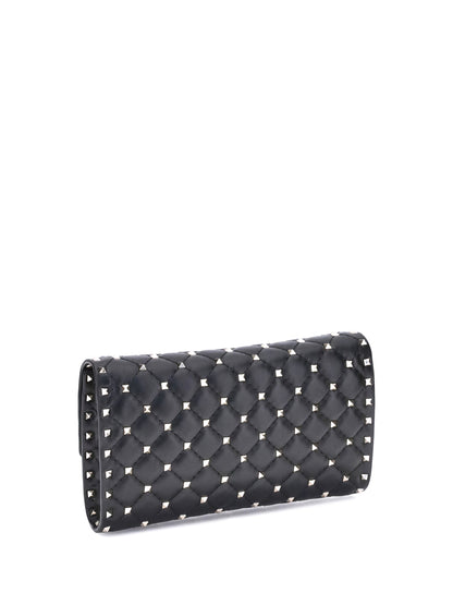 Shoulder Bag Rockstud Spike Nappa Black