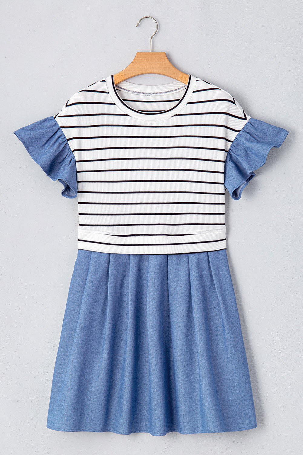 Danna Stripe Ruffle Denim Dress by Threaded Pear – Zulily