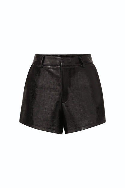 Jaclyn Leather Short - Black