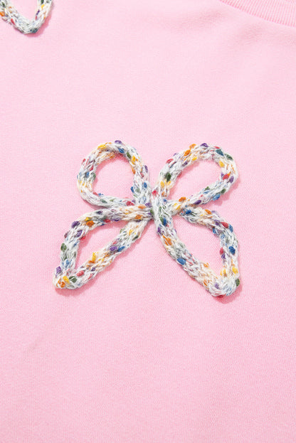 Laila Bow Lantern Sleeve Oversized Sweatshirt - Threaded Pear