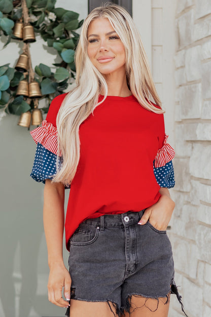 Threaded Pear Aspyn Short Puff Sleeve Top