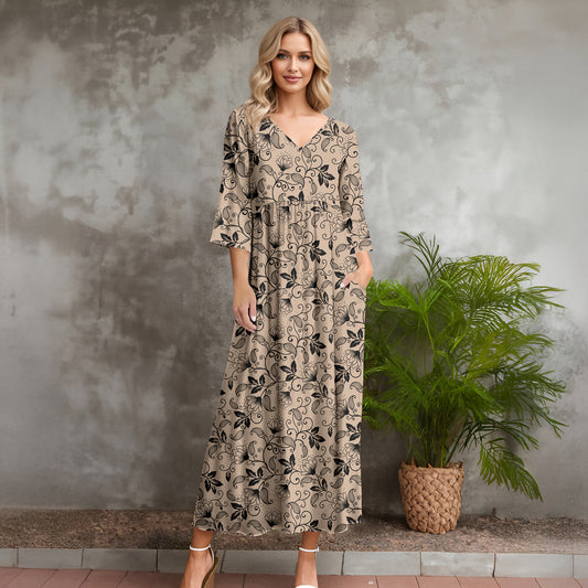 Beige and Black-