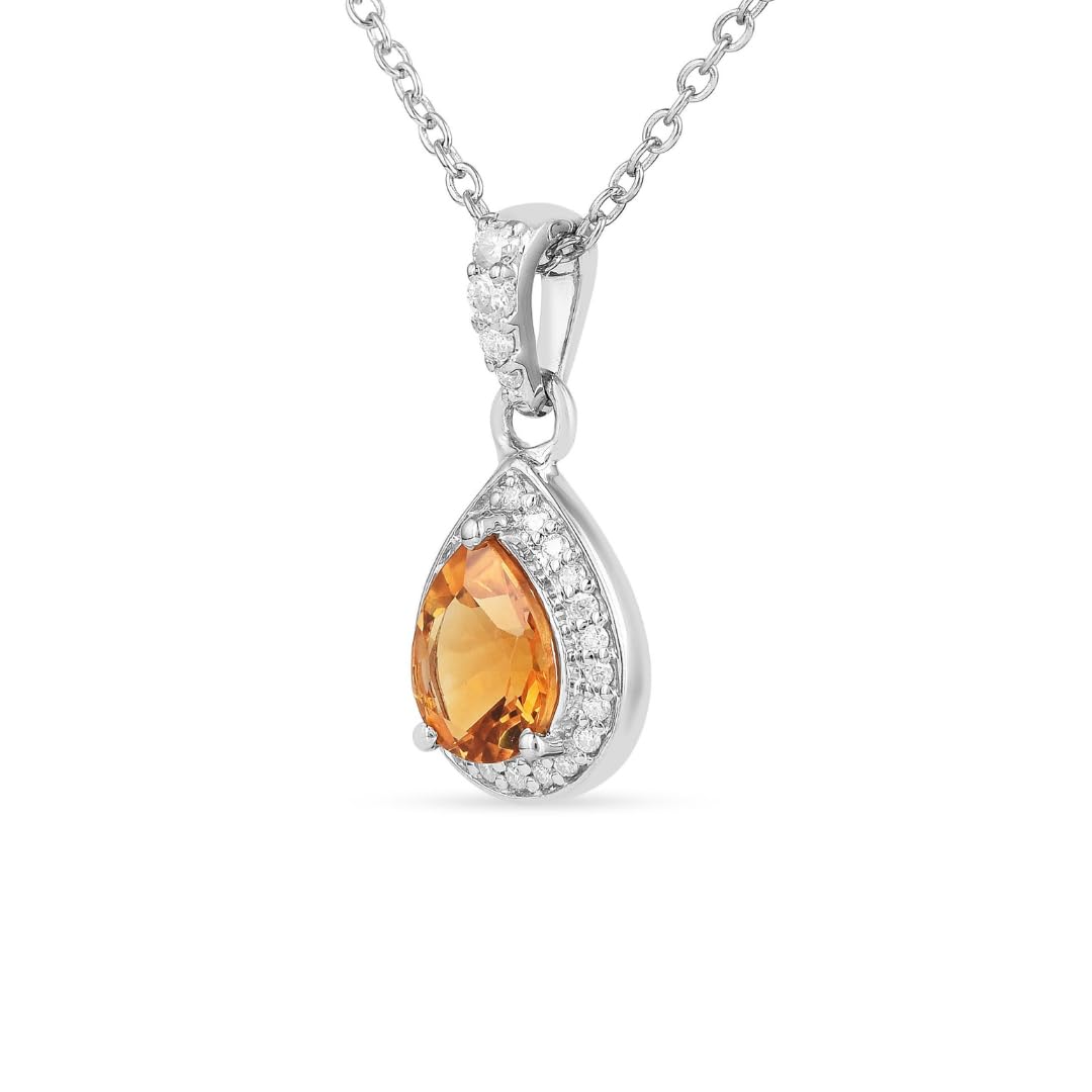 Natural Pear Shaped Citrine Necklace and Earrings Jewelry Sets