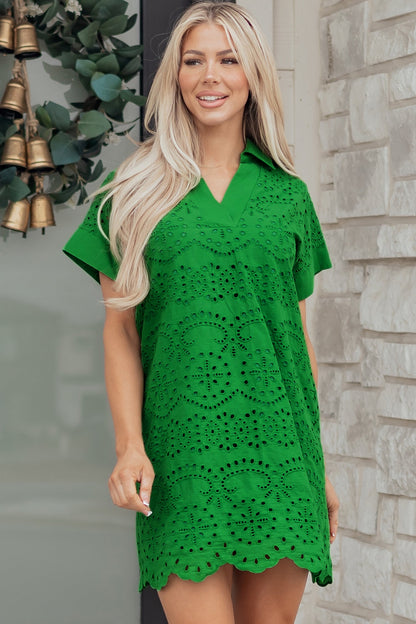 Threaded Pear Celine Eyelet Embroidered T Shirt