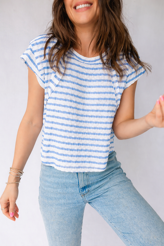 Threaded Pear Maddie Sleeve Patchwork T Shirt