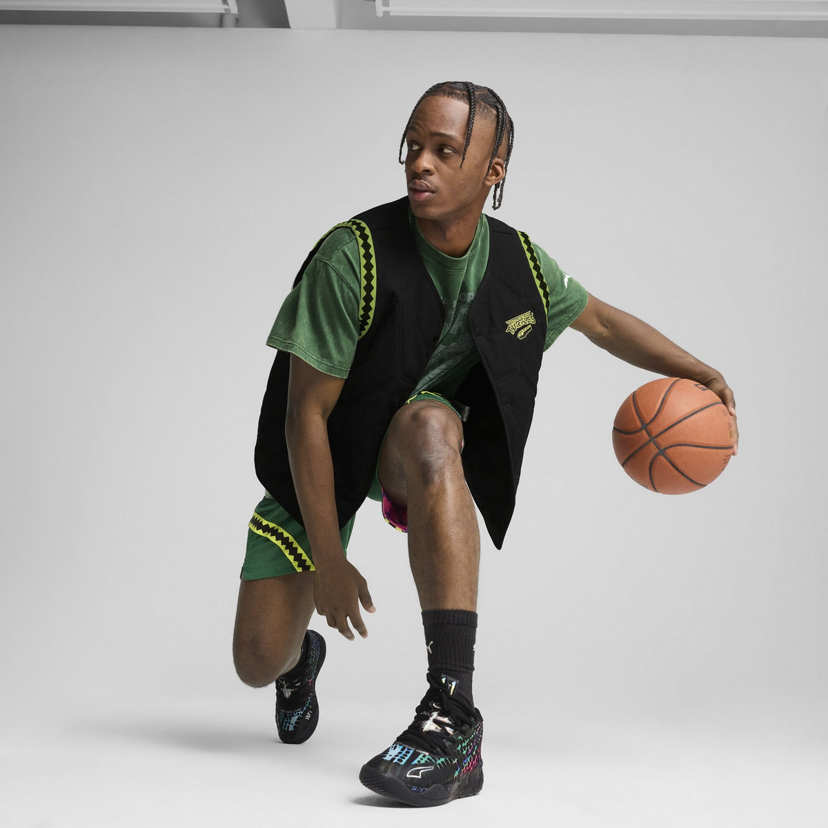 Puma Men's Hoops x TMNT Vest - Black/Volt Yellow