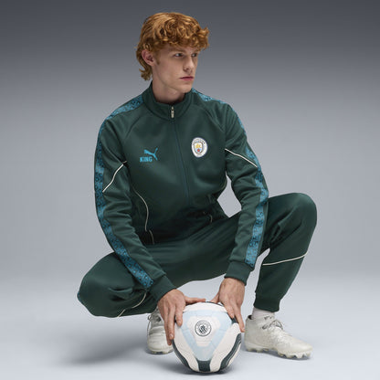 Puma Men's Manchester City King Anthem Jacket - Green Terrain/Tropical Blue