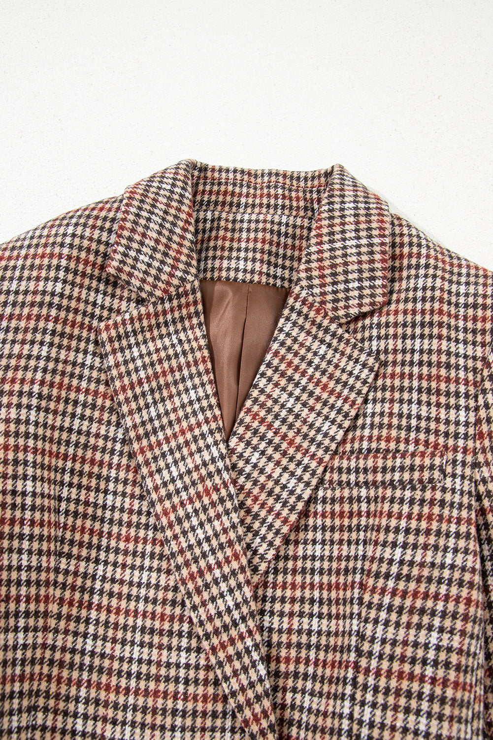 Threaded Pear Aria Houndstooth Lapel Collar Blazer