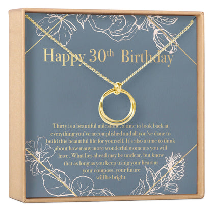 30th Birthday Necklace, Multiple Styles