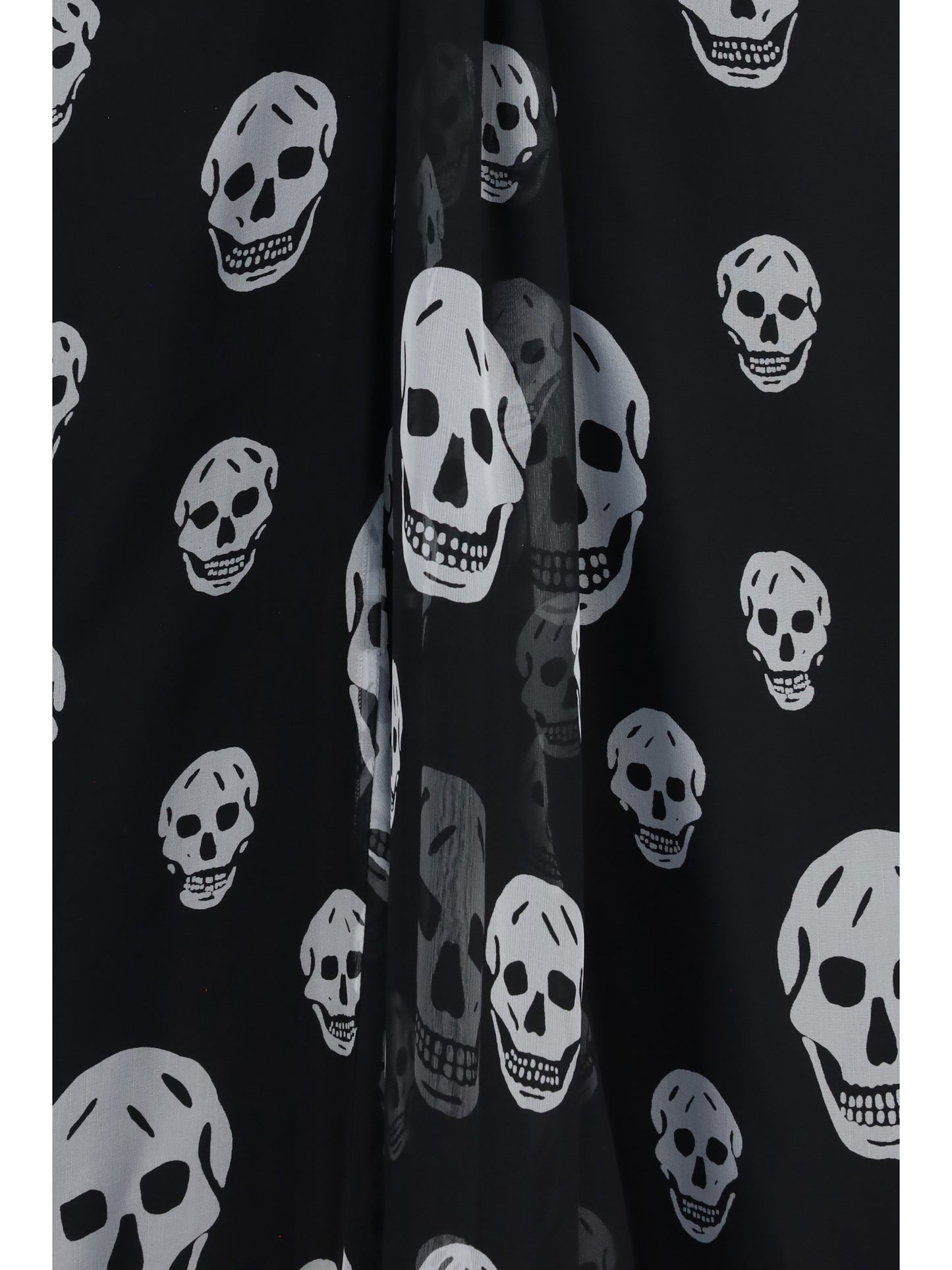 Skirt Draped Long Skull Black/White
