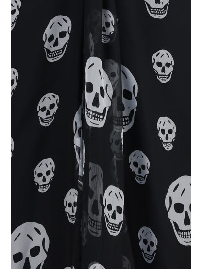 Skirt Draped Long Skull Black/White