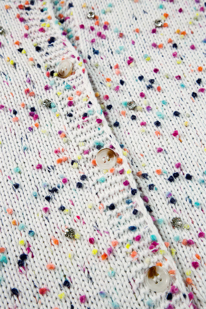Threaded Pear Vienna Rhinestone Decor Confetti Sweater